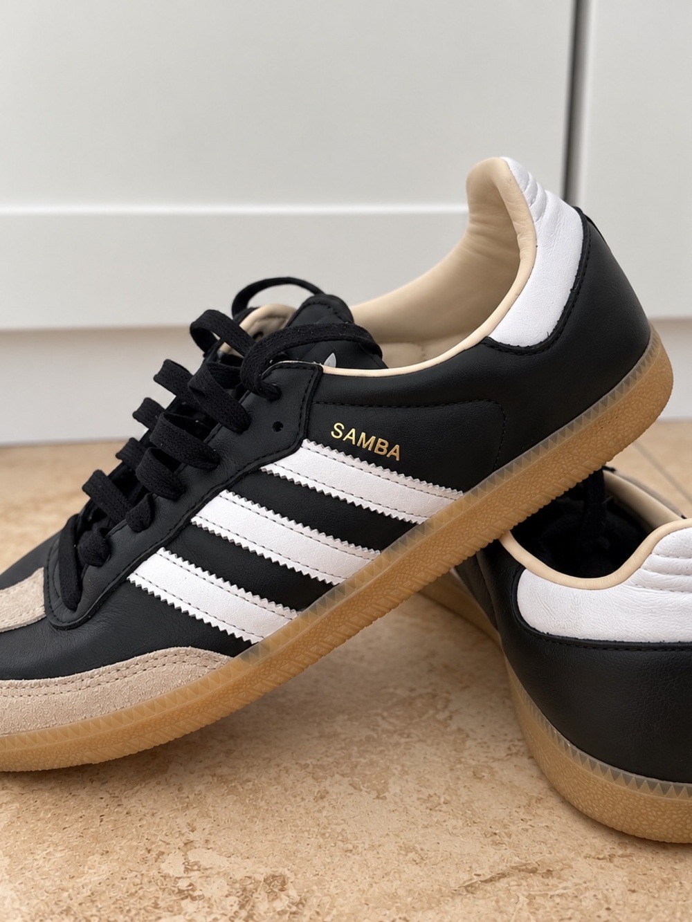 adidas Samba Black White Gum Leather Sneakers